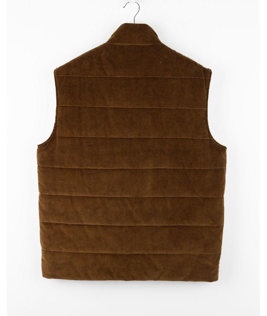 ELEVENTY Коричневый хлопковый жилет, фото 2