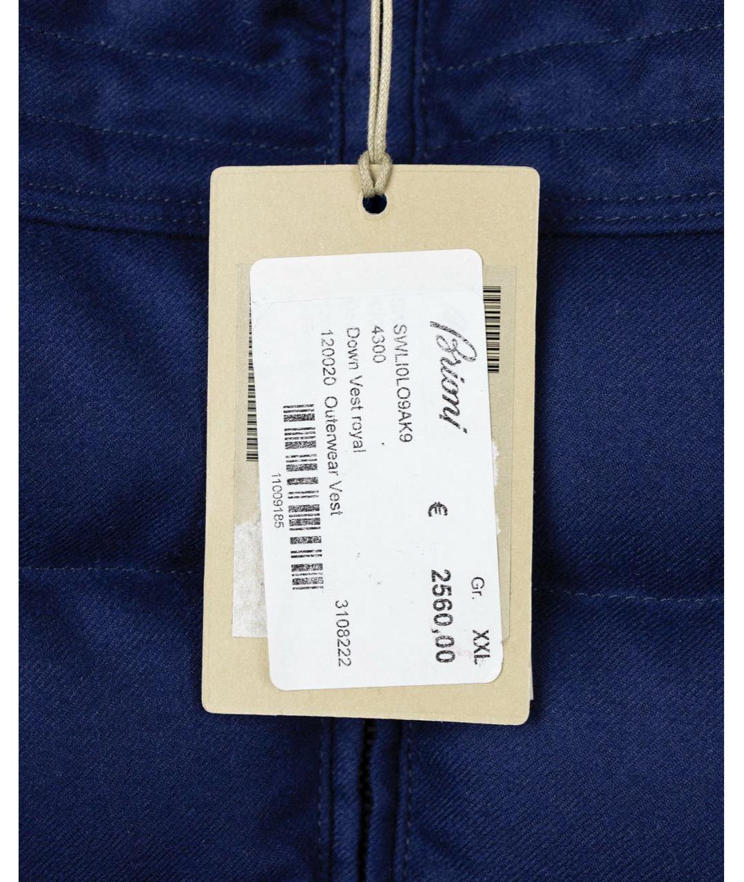 BRIONI Синий шерстяной жилет, фото 4