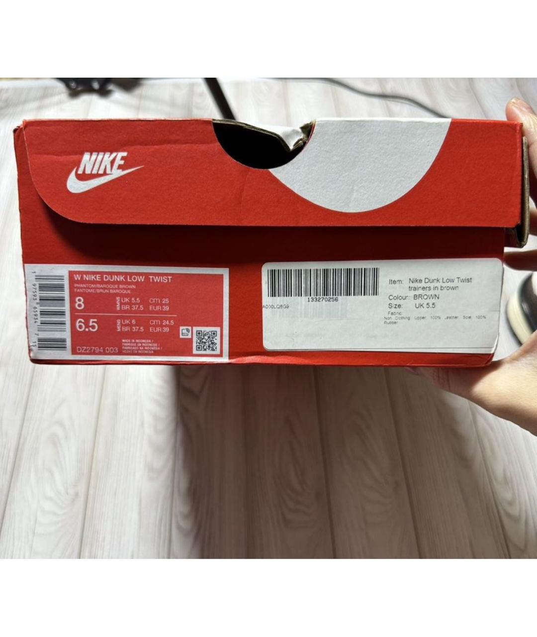 NIKE Коричневые кожаные кеды, фото 5