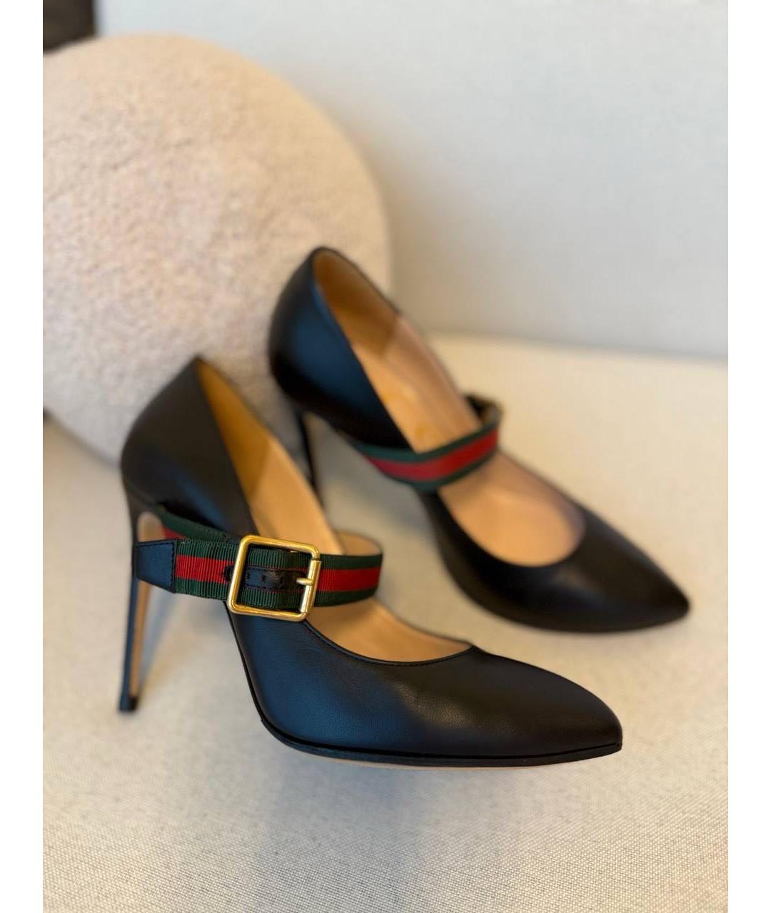 GUCCI Черные кожаные туфли, фото 8