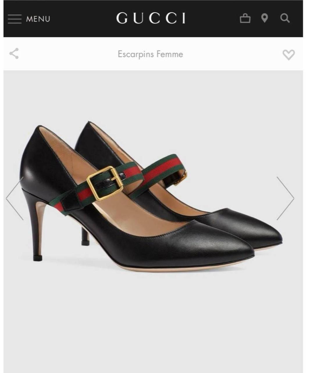 GUCCI Черные кожаные туфли, фото 6