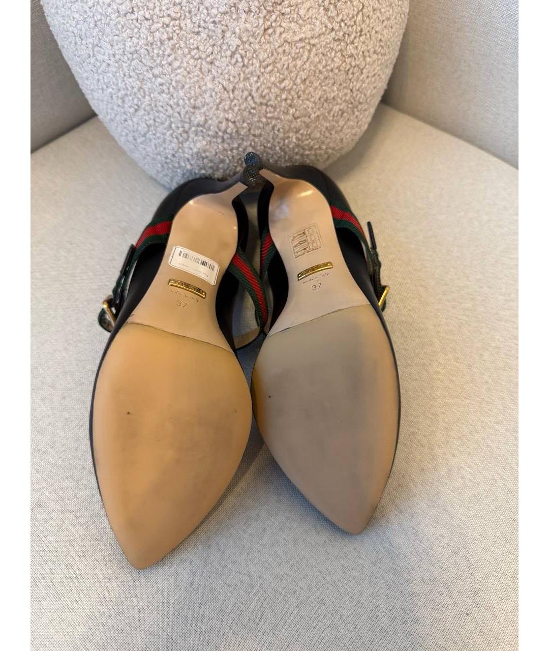 GUCCI Черные кожаные туфли, фото 5