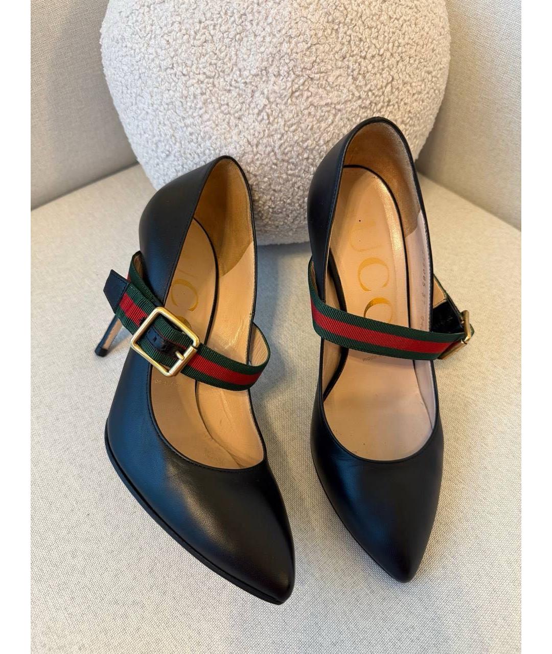 GUCCI Черные кожаные туфли, фото 7