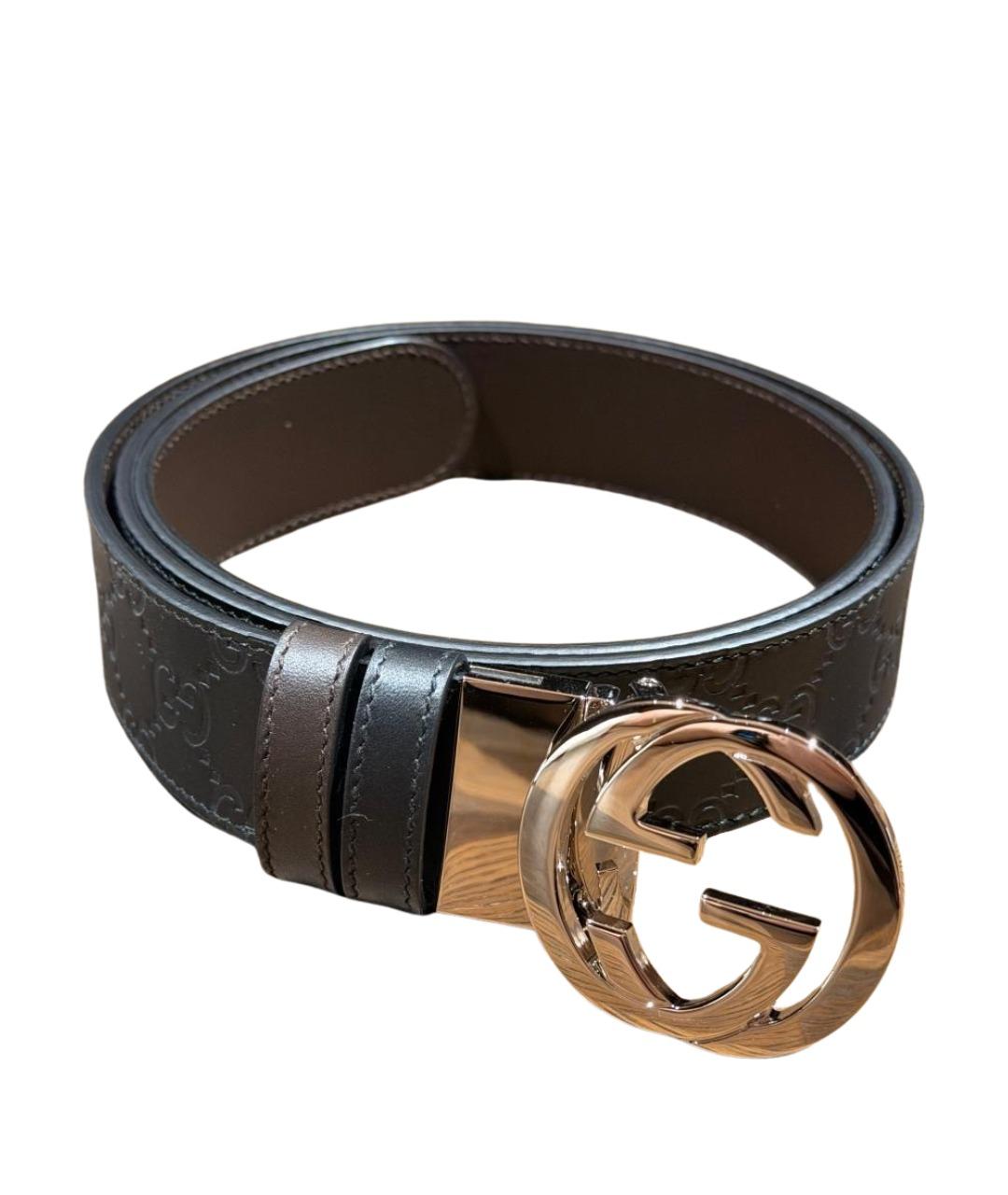 GUCCI Черный кожаный ремень, фото 1