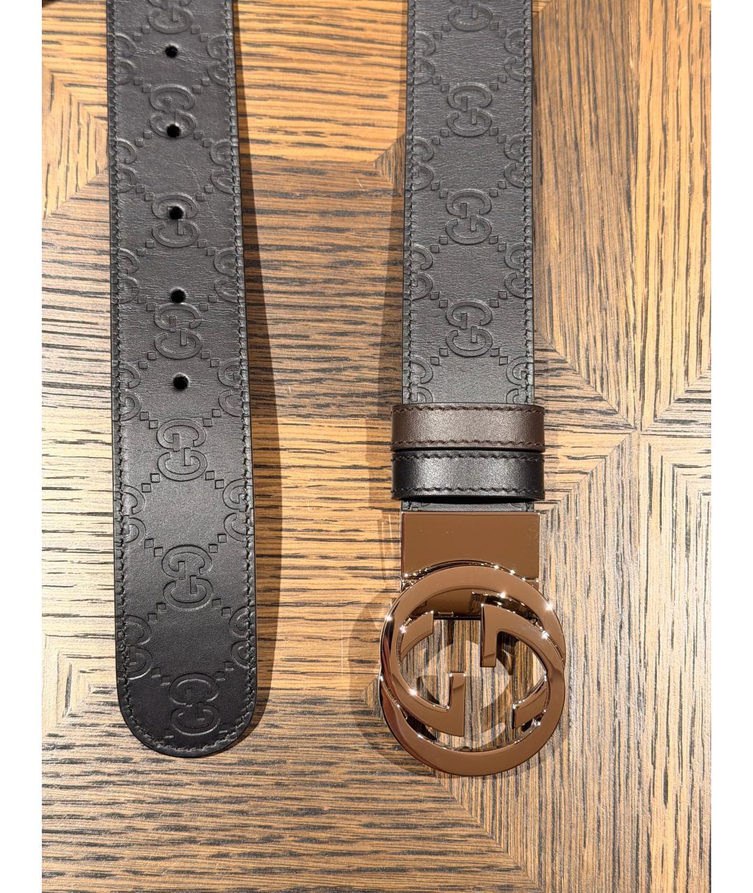 GUCCI Черный кожаный ремень, фото 2
