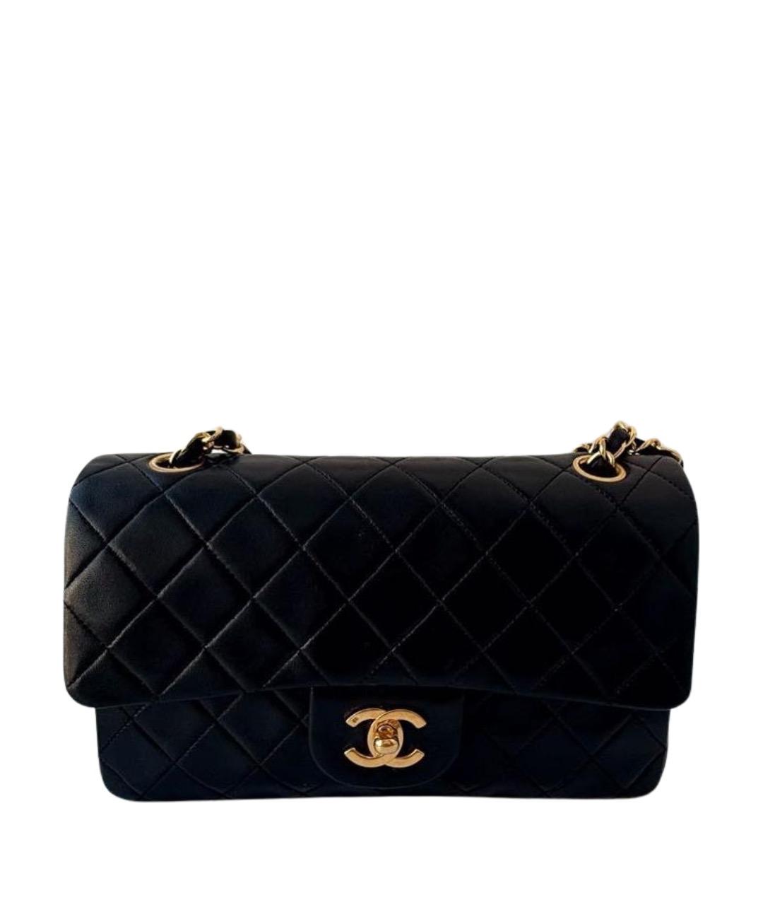 CHANEL Черная кожаная сумка с короткими ручками, фото 1
