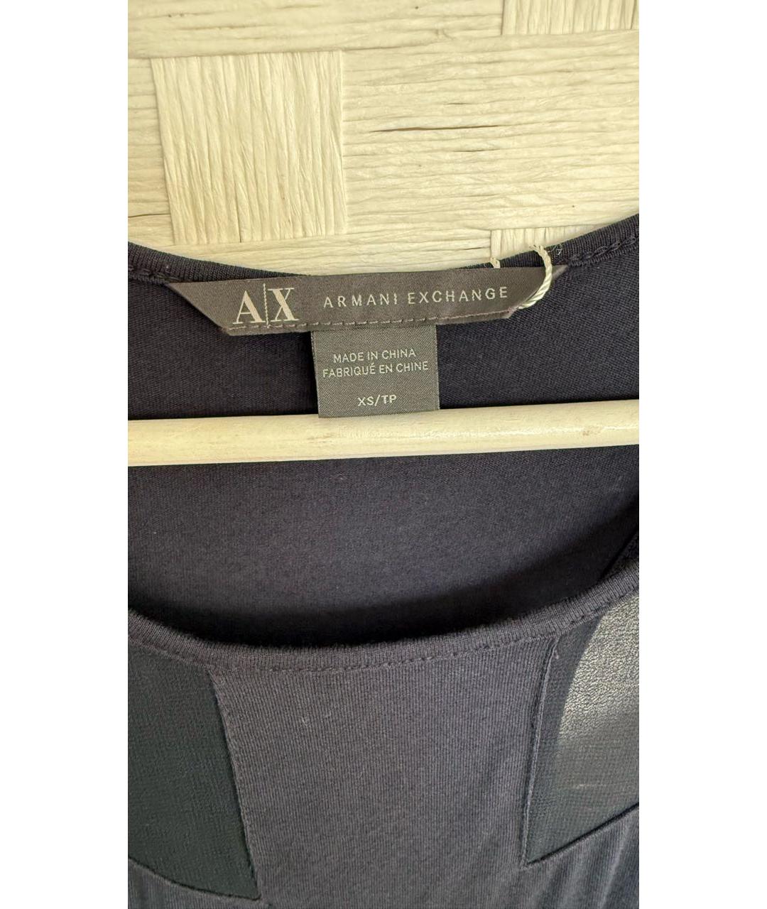 ARMANI EXCHANGE Темно-синее вискозное повседневное платье, фото 4