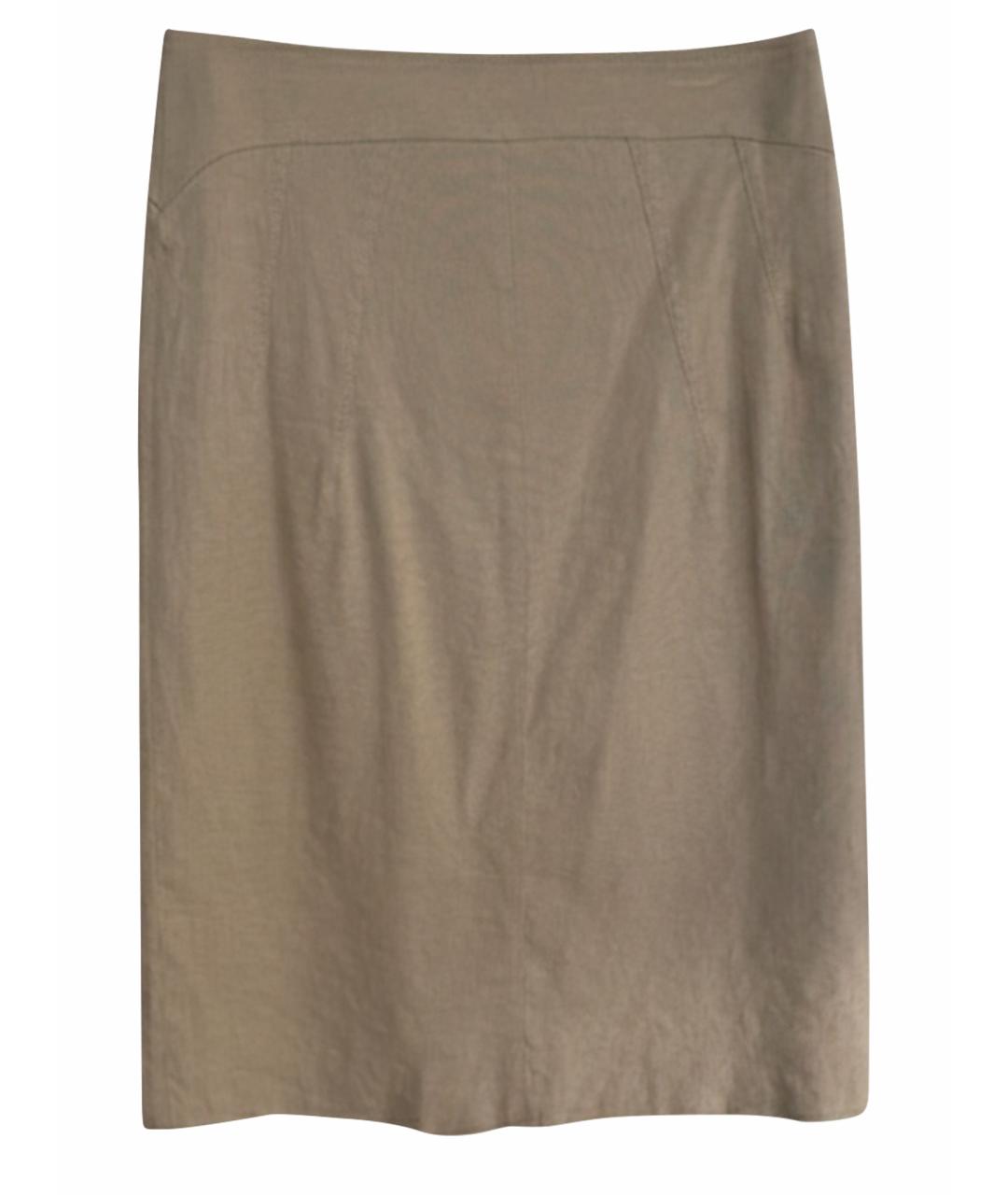 EMPORIO ARMANI Бежевая юбка миди, фото 1