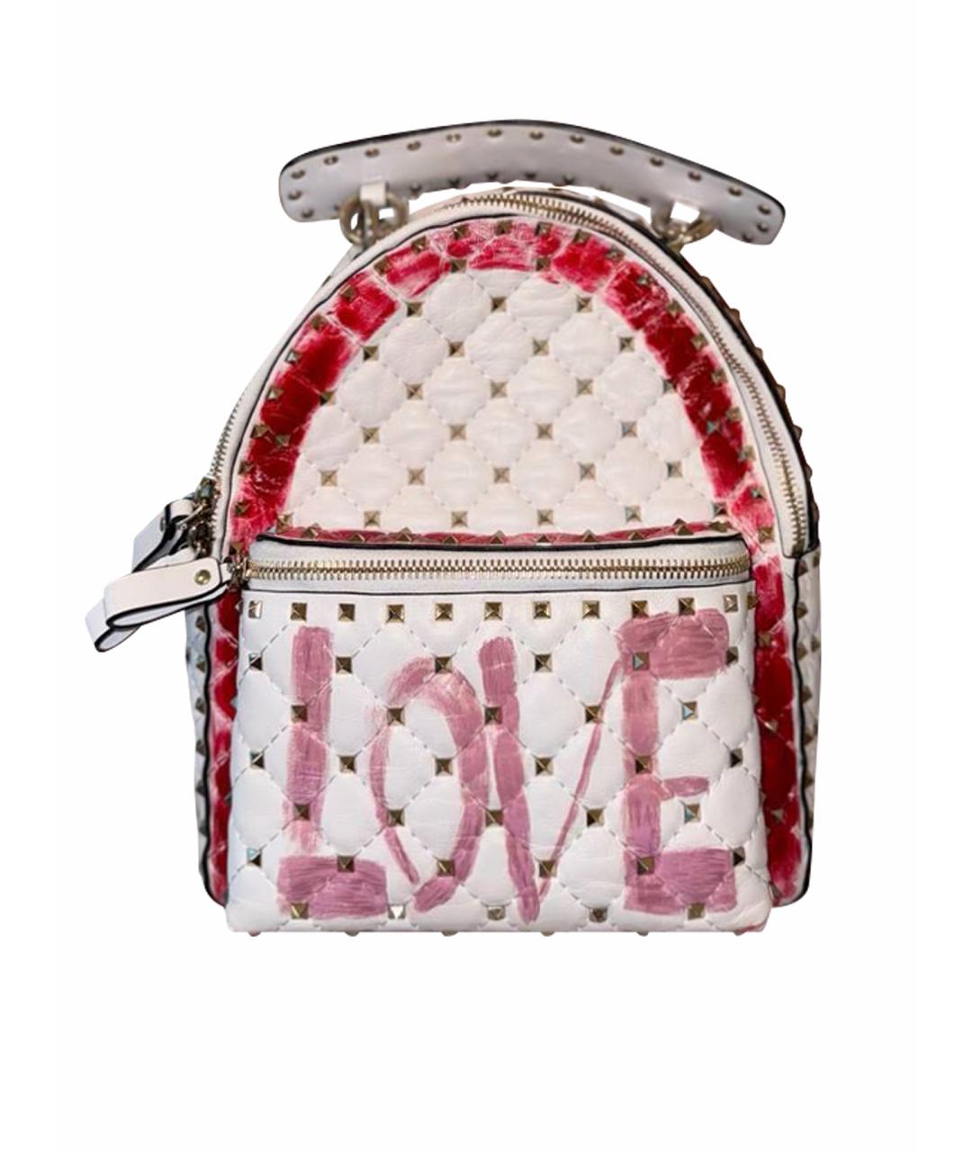 VALENTINO Белый кожаный рюкзак, фото 1