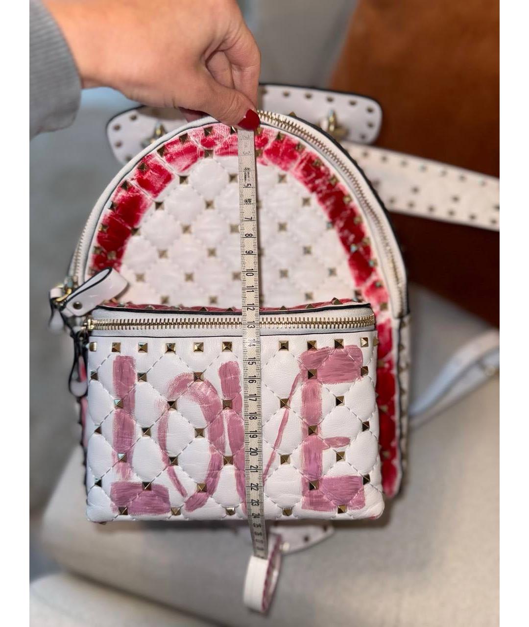 VALENTINO Белый кожаный рюкзак, фото 4