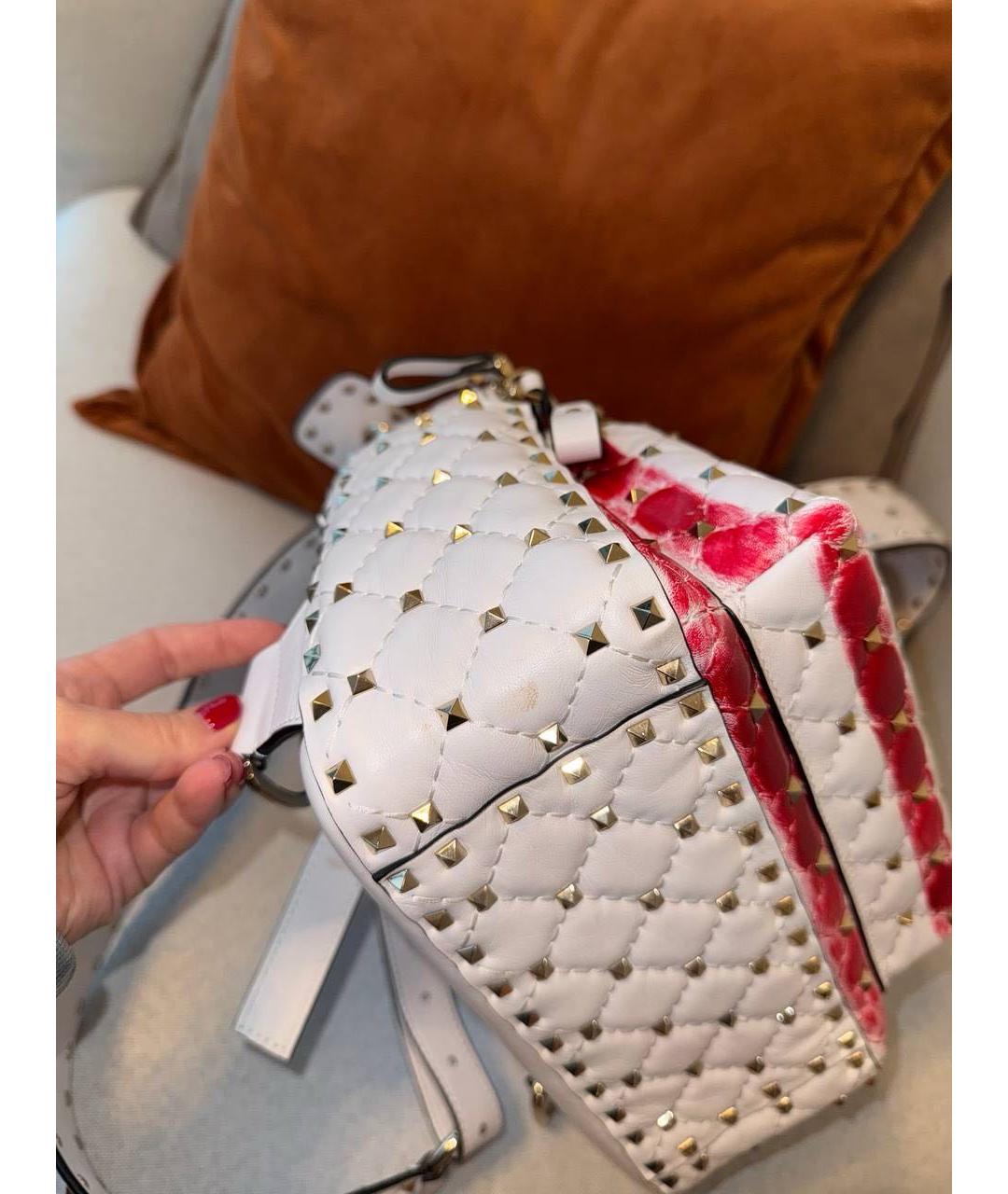 VALENTINO Белый кожаный рюкзак, фото 8