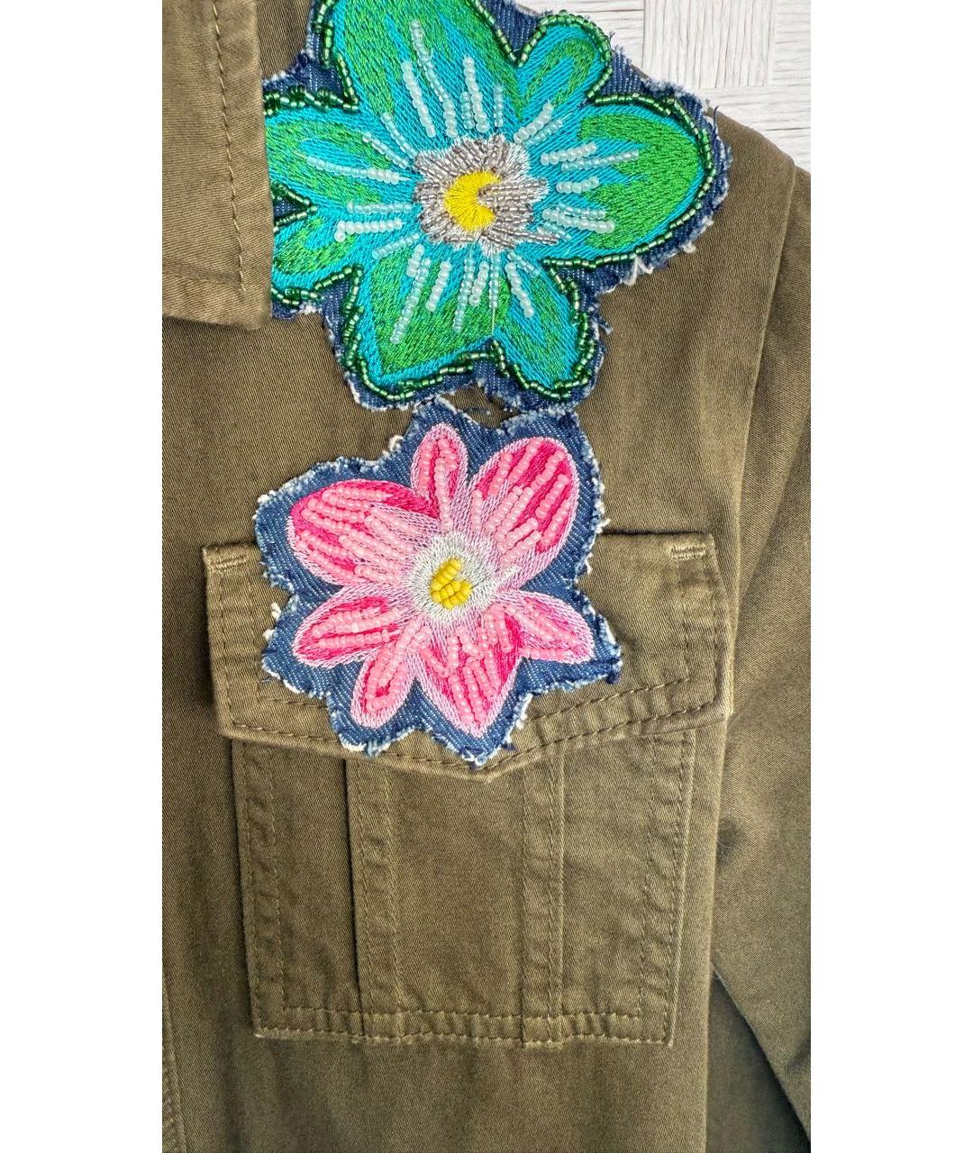 LIU JO Хаки хлопковая куртка, фото 5