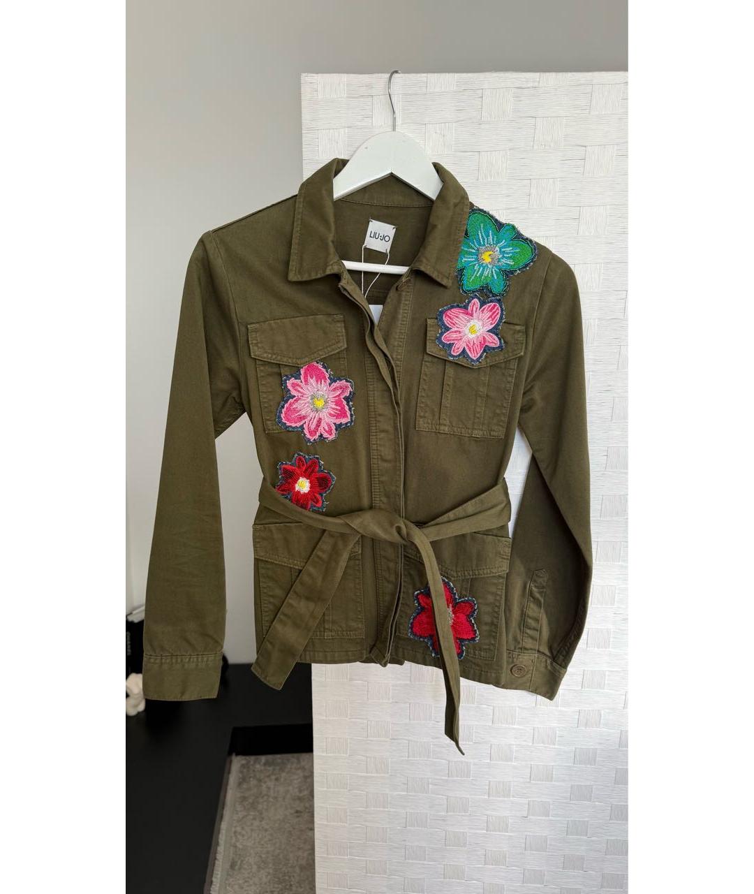 LIU JO Хаки хлопковая куртка, фото 6