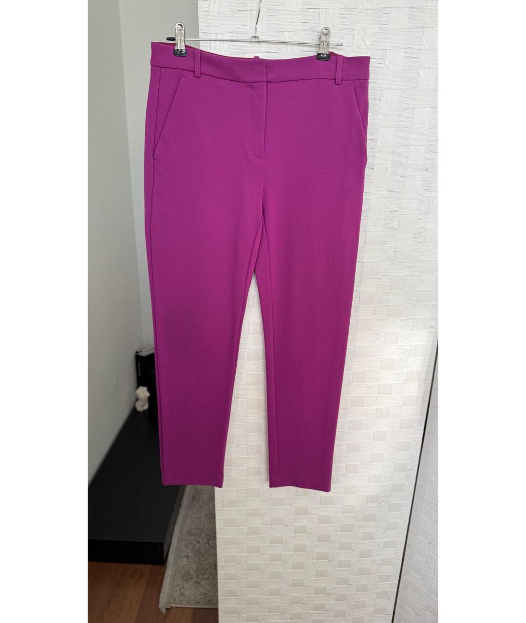 PINKO Фуксия хлопковые прямые брюки, фото 5