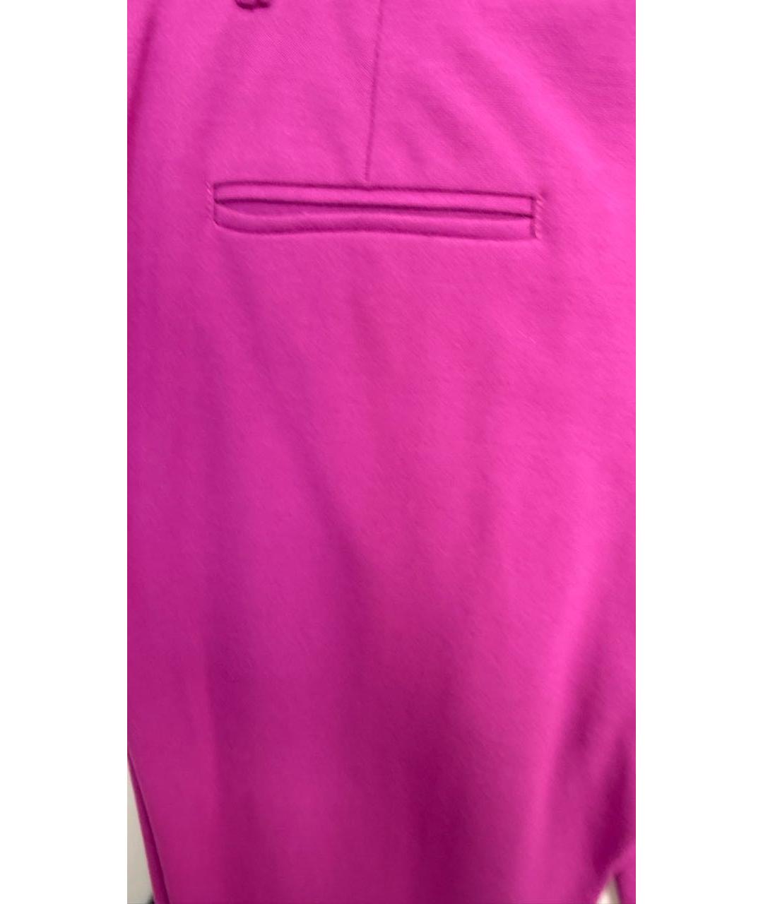 PINKO Фуксия хлопковые прямые брюки, фото 3