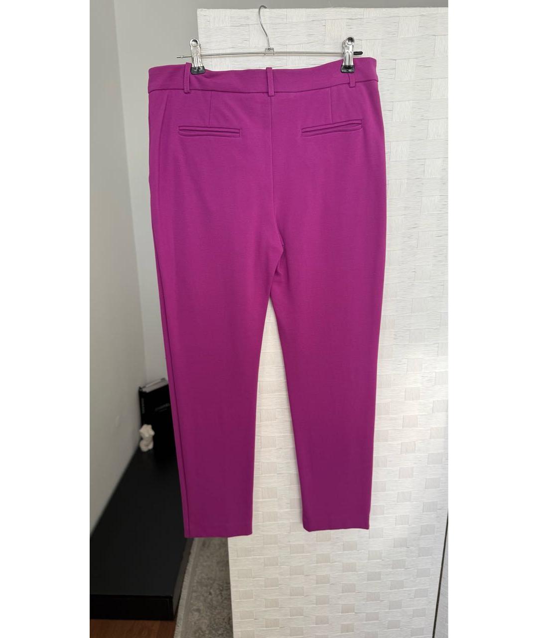 PINKO Фуксия хлопковые прямые брюки, фото 2