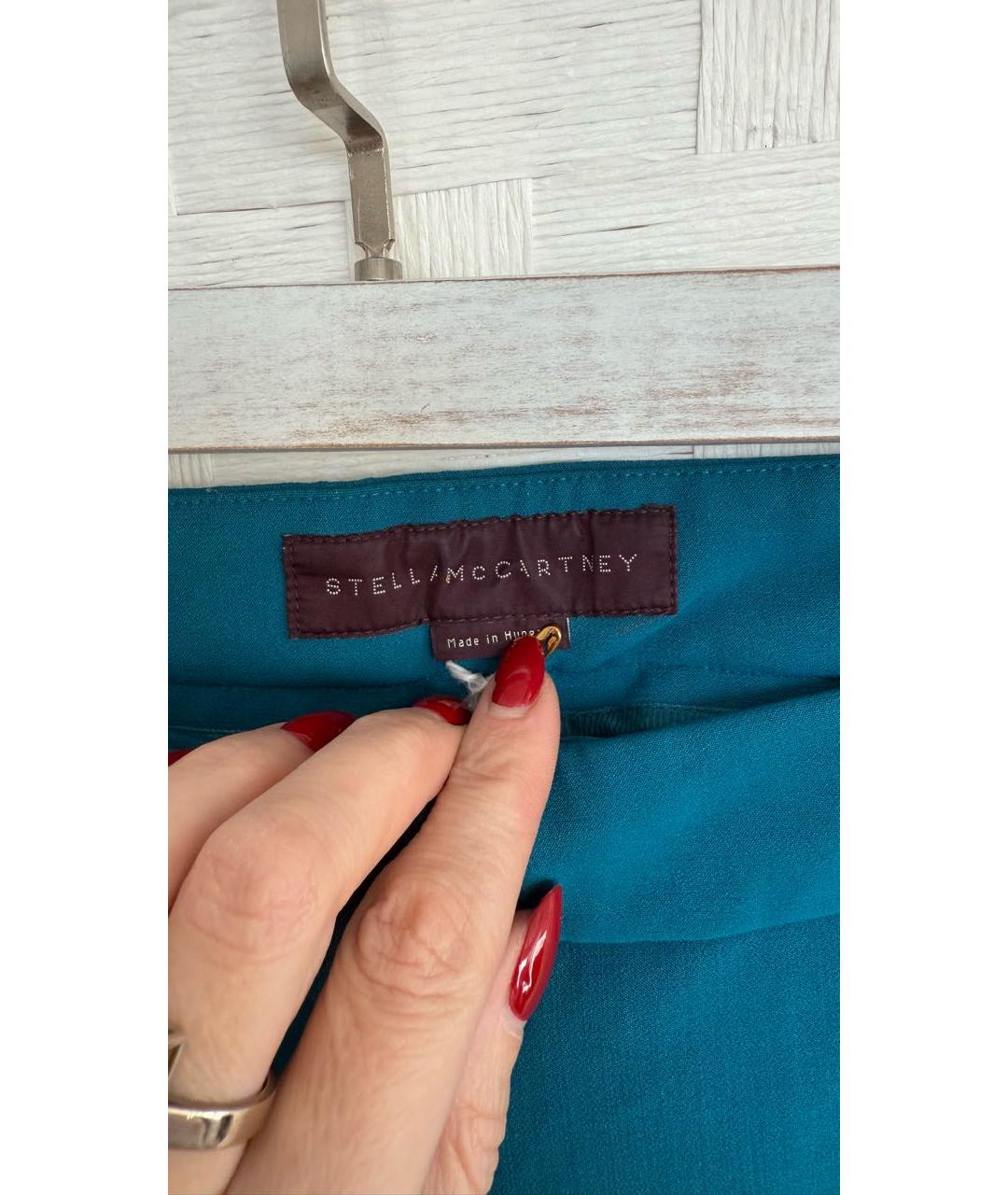 STELLA MCCARTNEY Бирюзовые прямые брюки, фото 4
