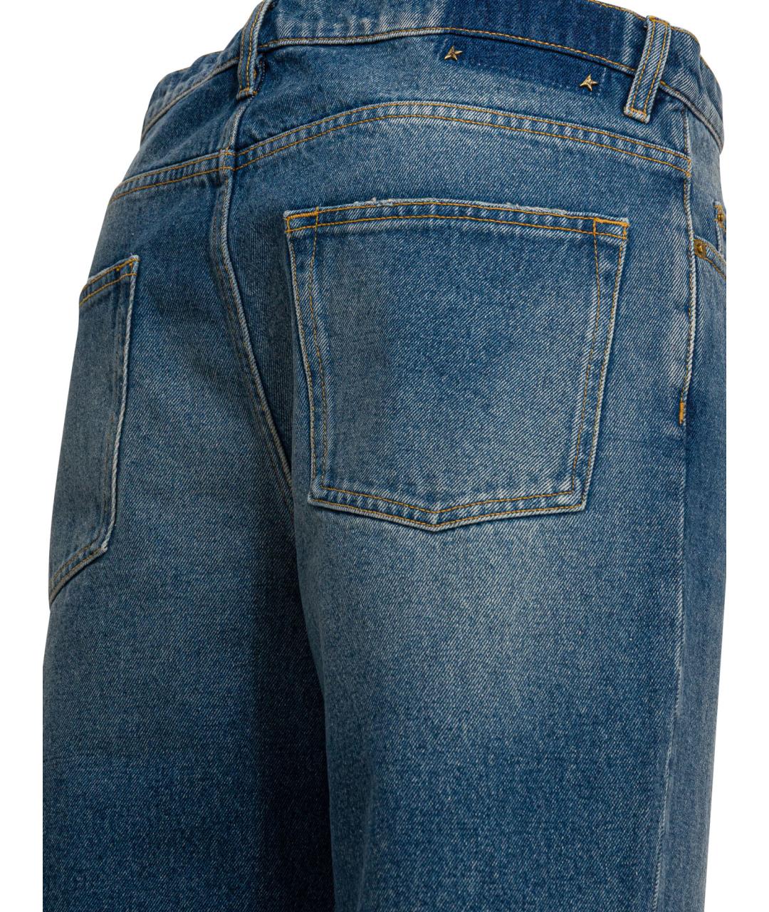 GOLDEN GOOSE DELUXE BRAND Синие хлопковые прямые джинсы, фото 4