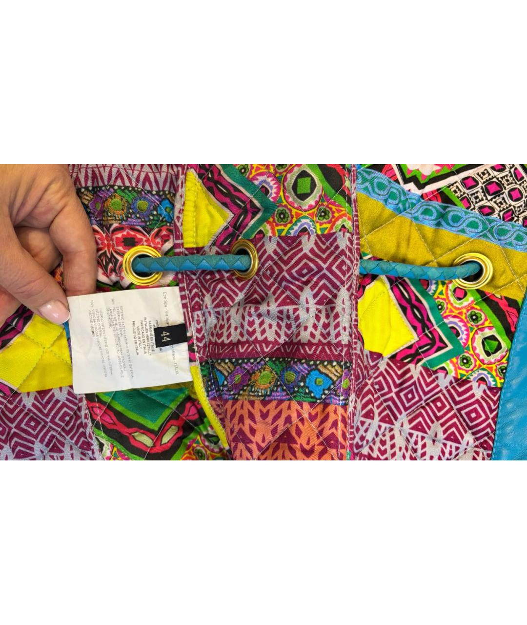 ETRO Бирюзовая кожаная куртка, фото 3