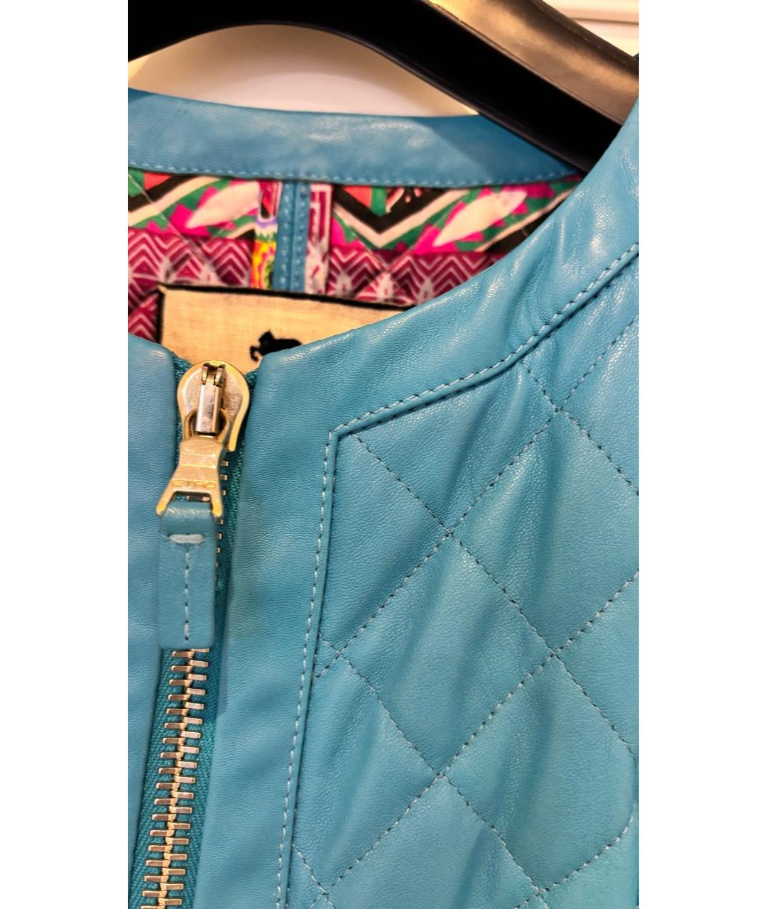 ETRO Бирюзовая кожаная куртка, фото 5