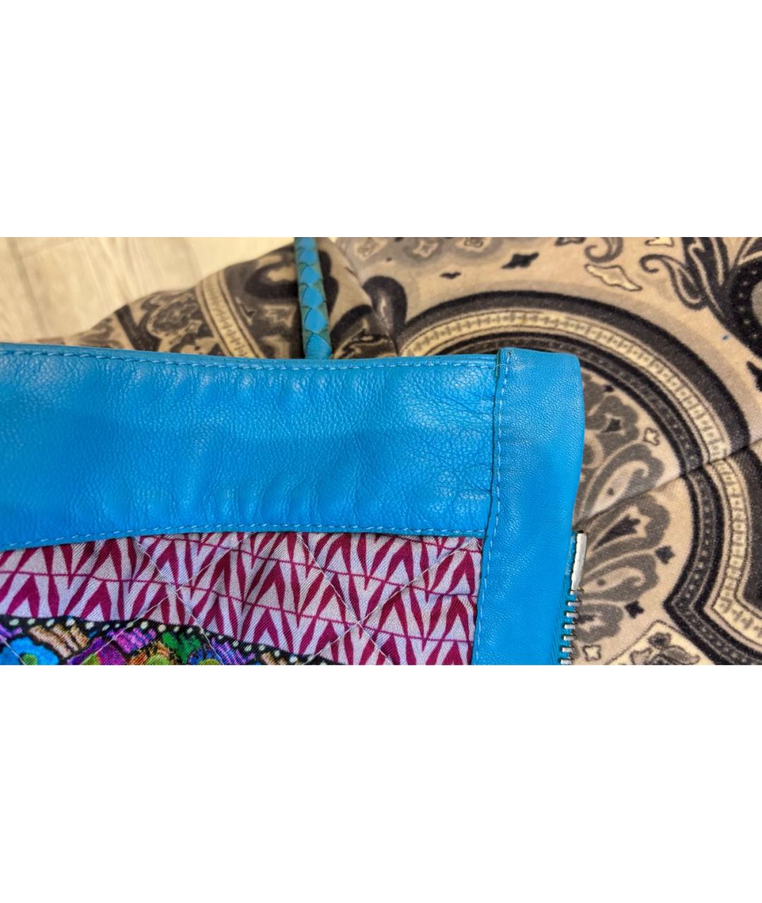 ETRO Бирюзовая кожаная куртка, фото 7