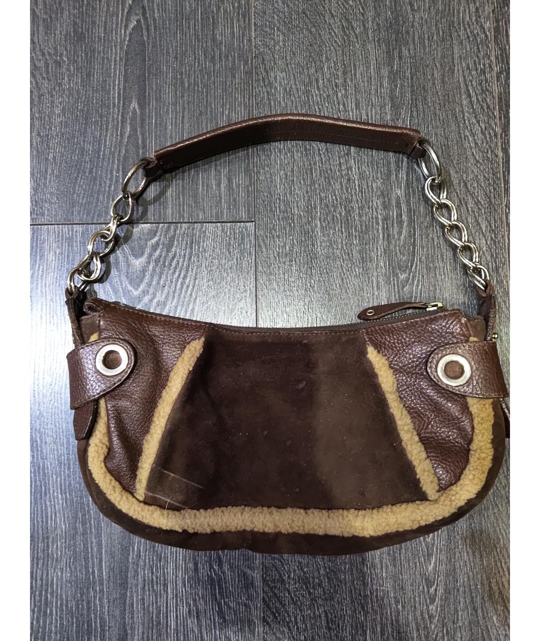 DOLCE&GABBANA Коричневая замшевая сумка через плечо, фото 2