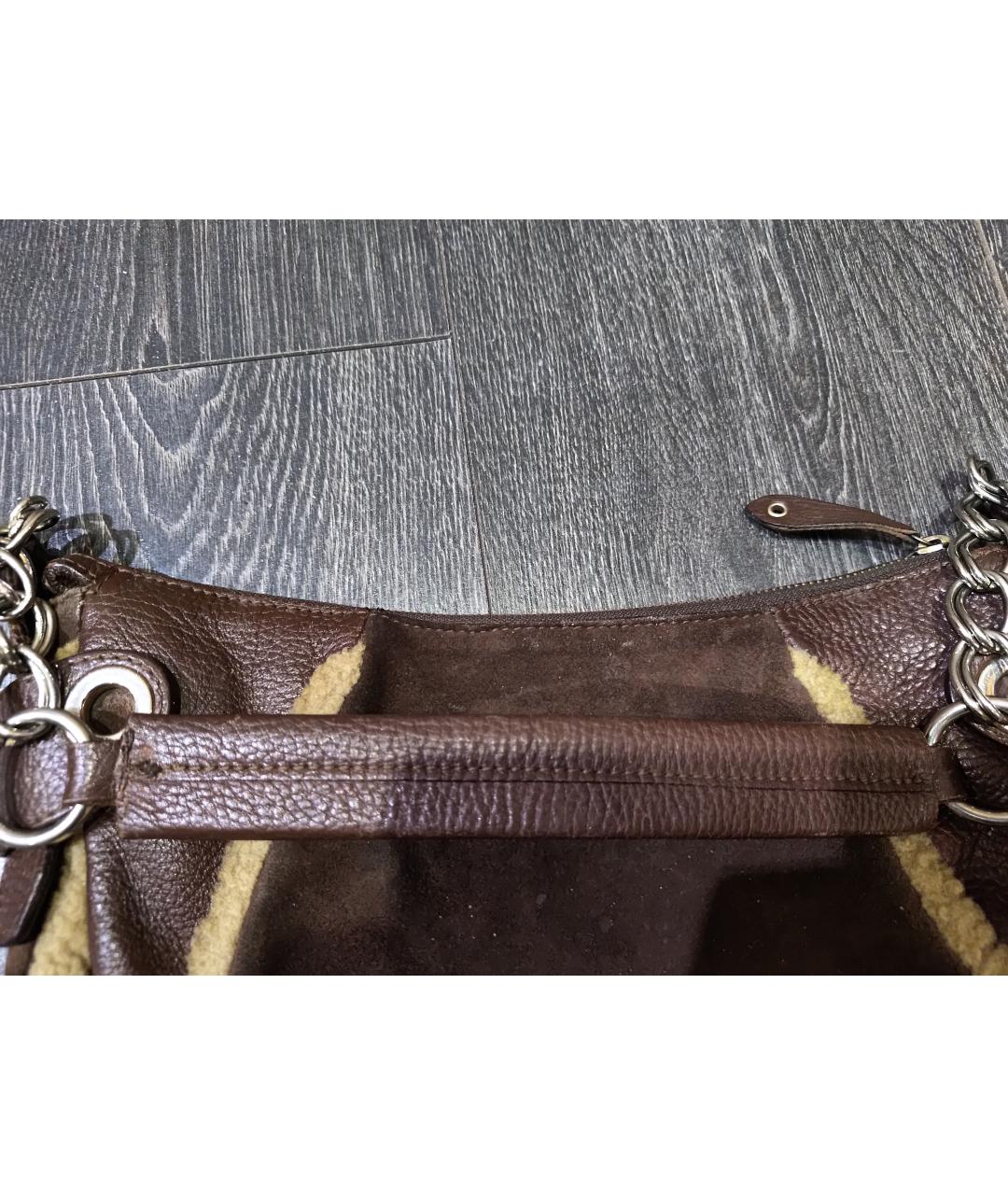 DOLCE&GABBANA Коричневая замшевая сумка через плечо, фото 3