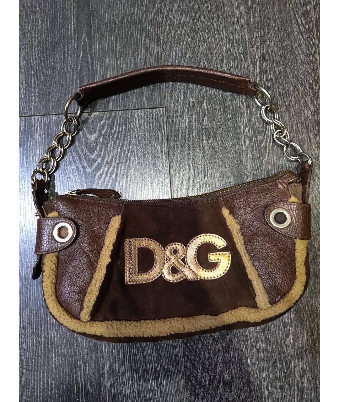 DOLCE&GABBANA Коричневая замшевая сумка через плечо, фото 9