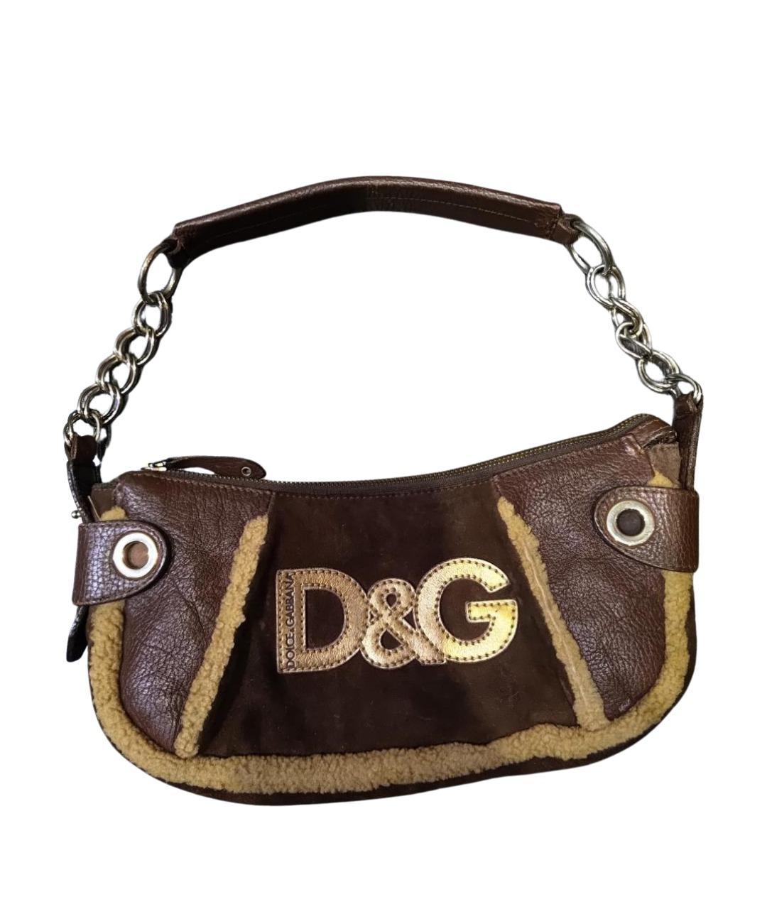 DOLCE&GABBANA Коричневая замшевая сумка через плечо, фото 1