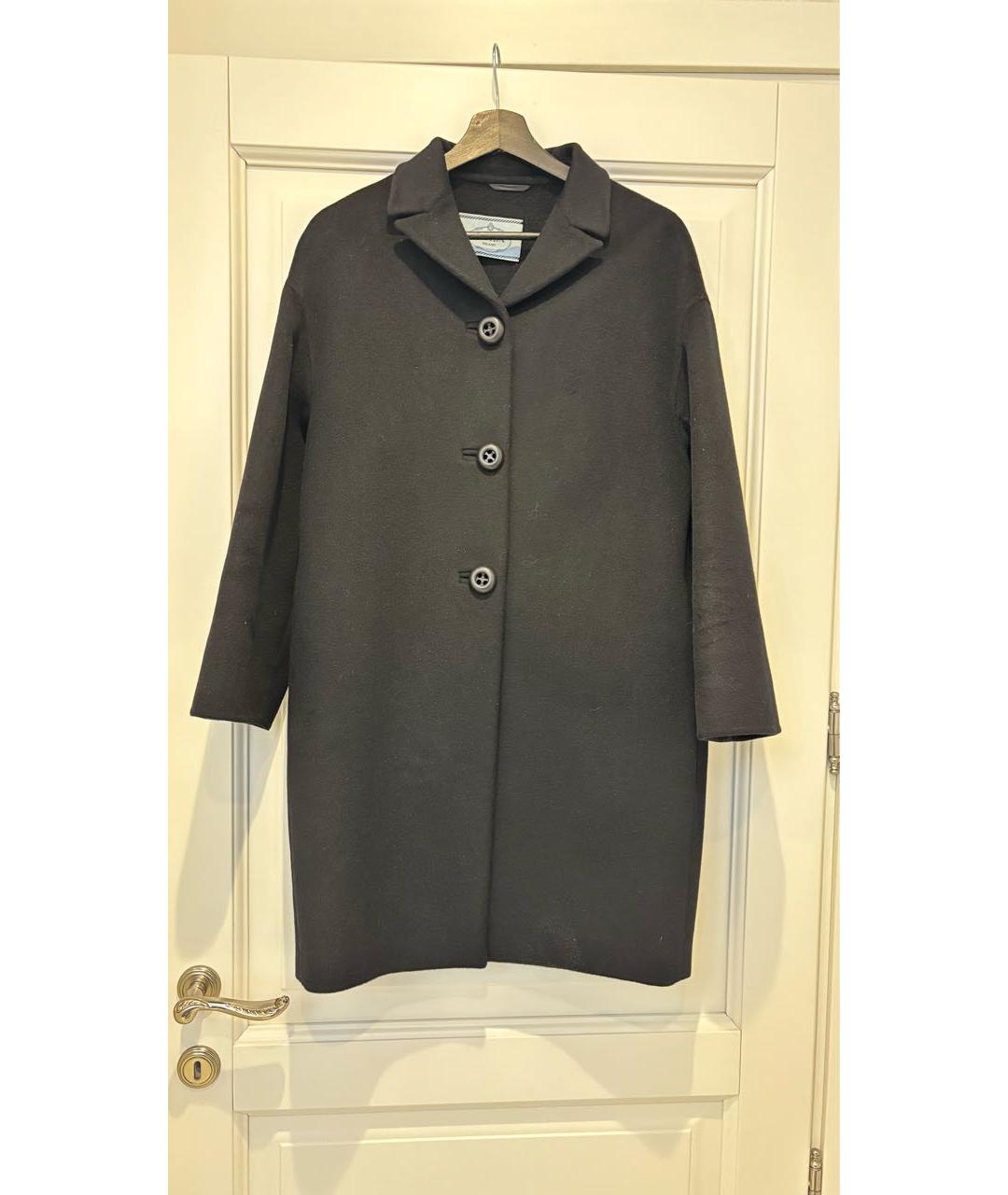 PRADA Черное шерстяное пальто, фото 7