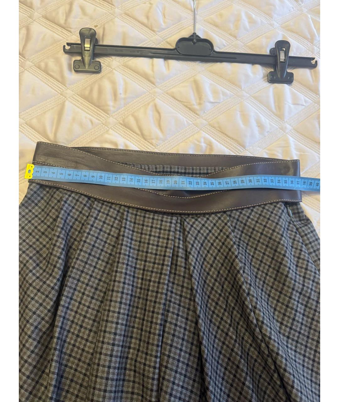 BRUNELLO CUCINELLI Серая шерстяная юбка миди, фото 5