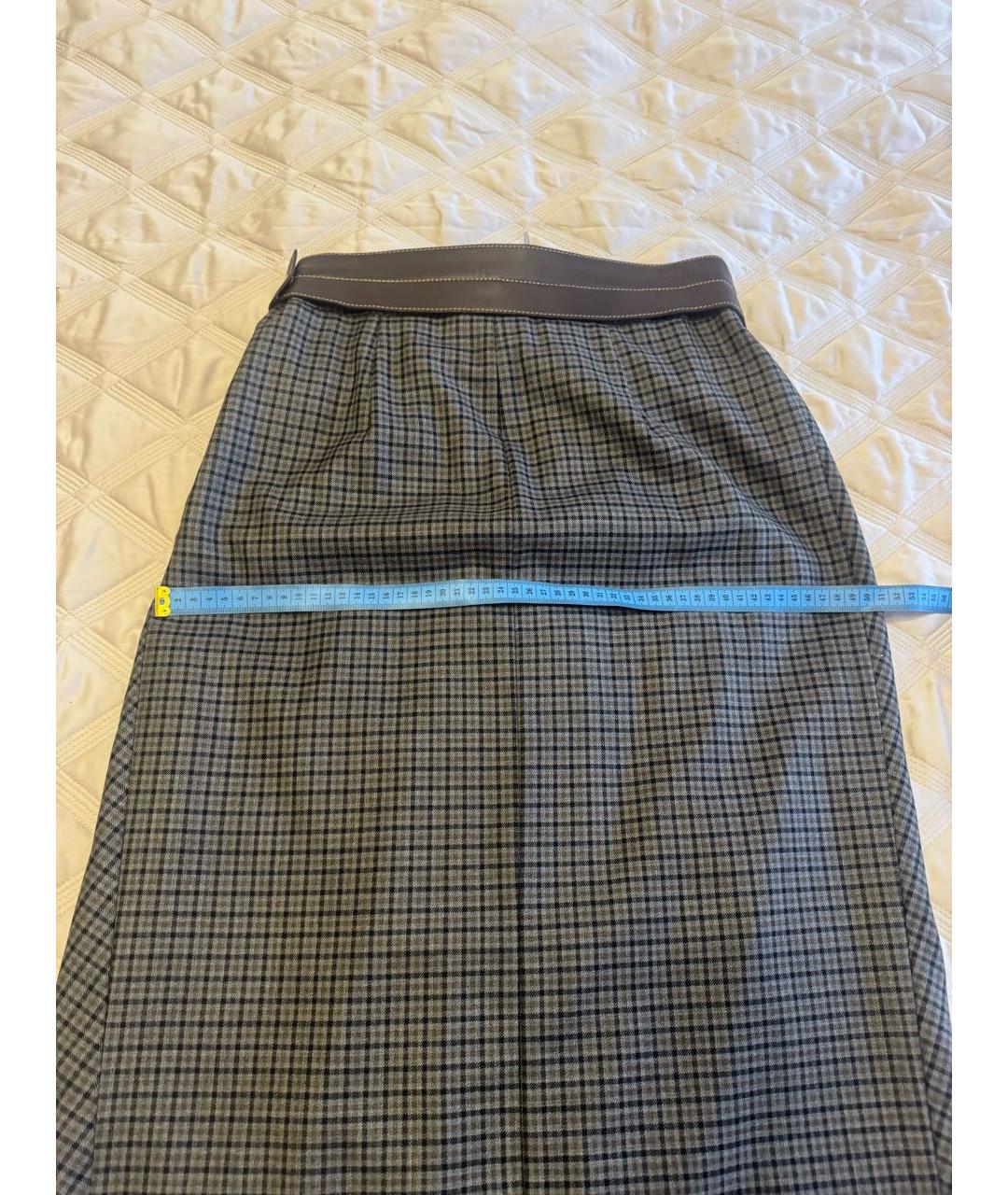 BRUNELLO CUCINELLI Серая шерстяная юбка миди, фото 7