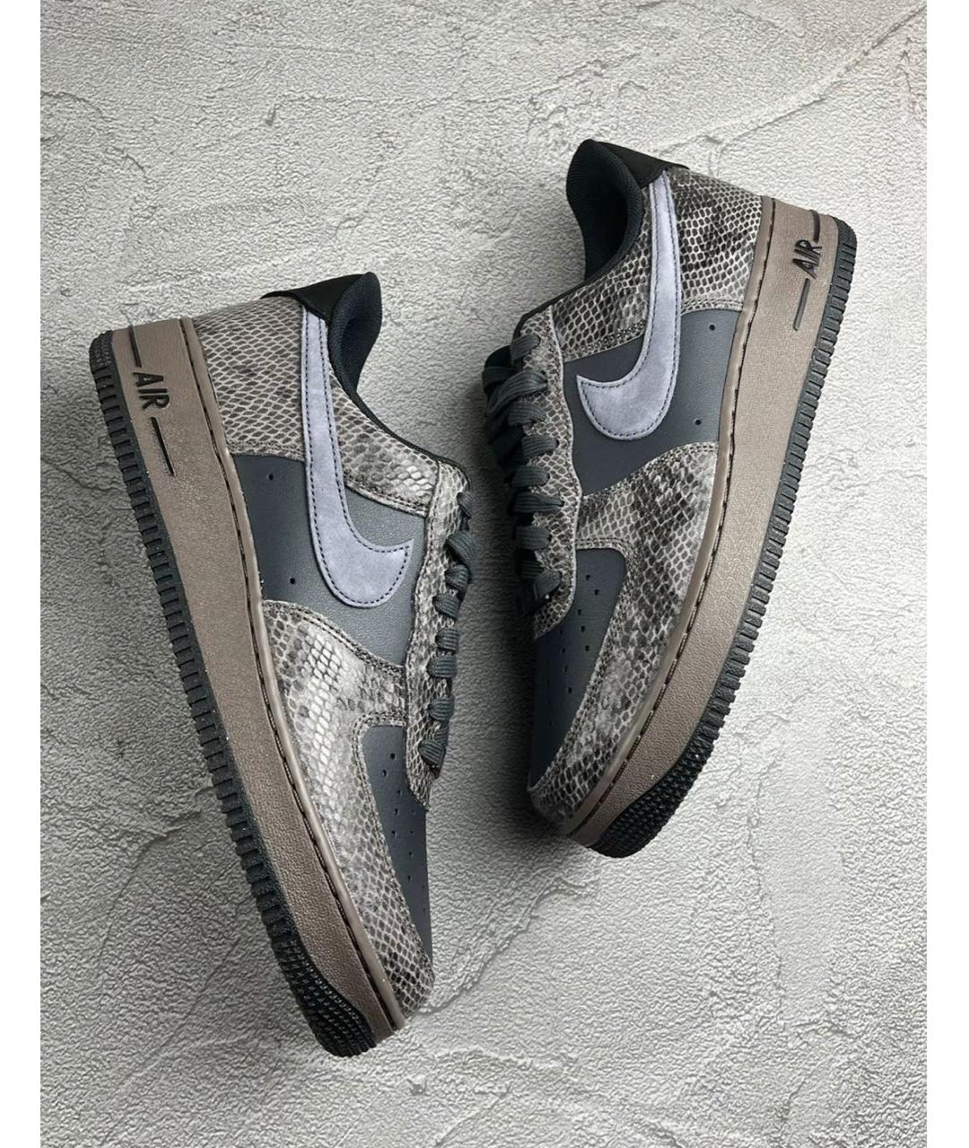 NIKE Коричневые кожаные низкие кроссовки / кеды, фото 6