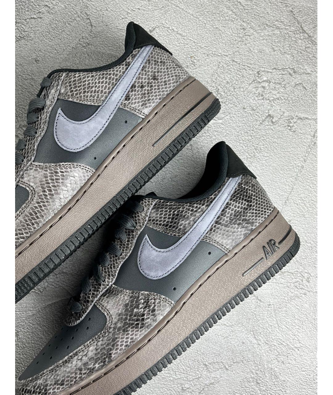 NIKE Коричневые кожаные низкие кроссовки / кеды, фото 8