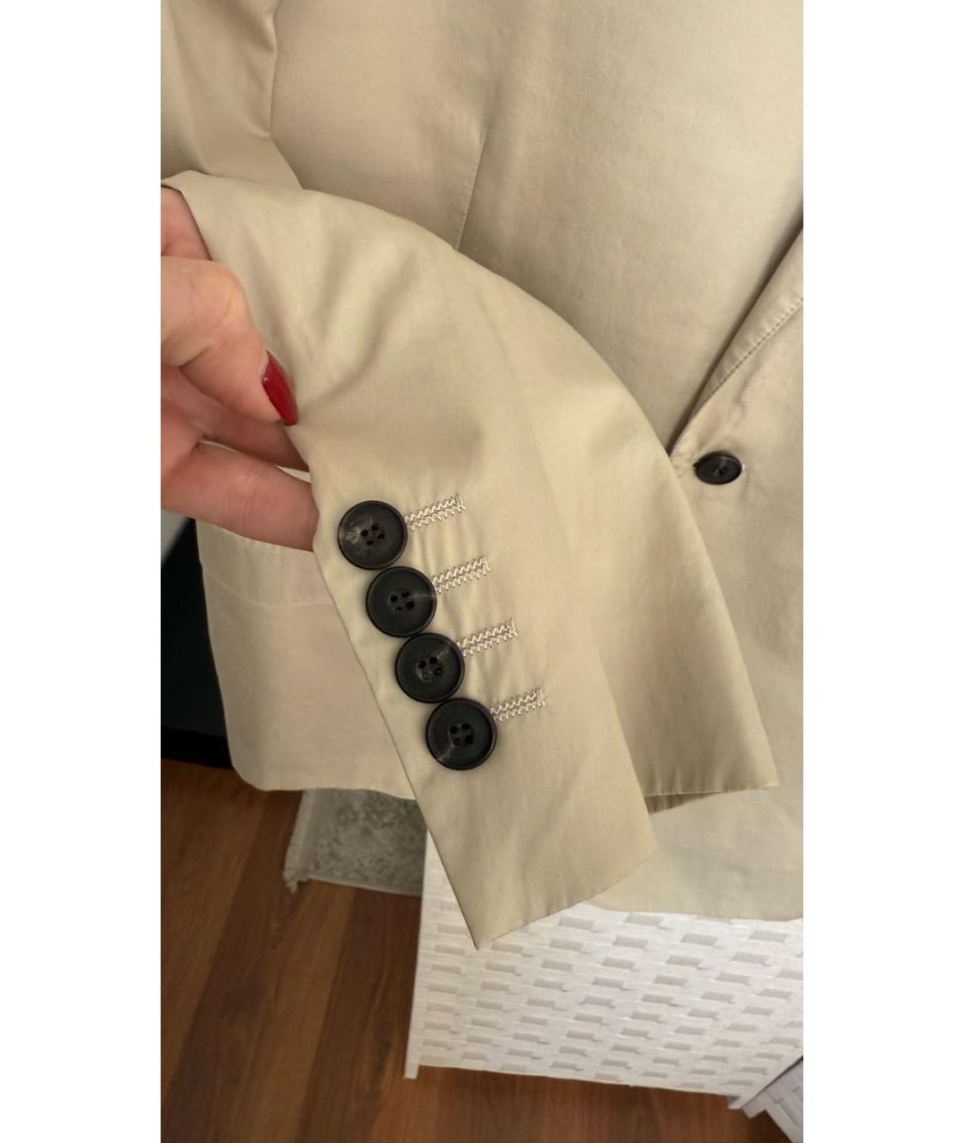 BURBERRY Бежевый хлопковый пиджак, фото 5