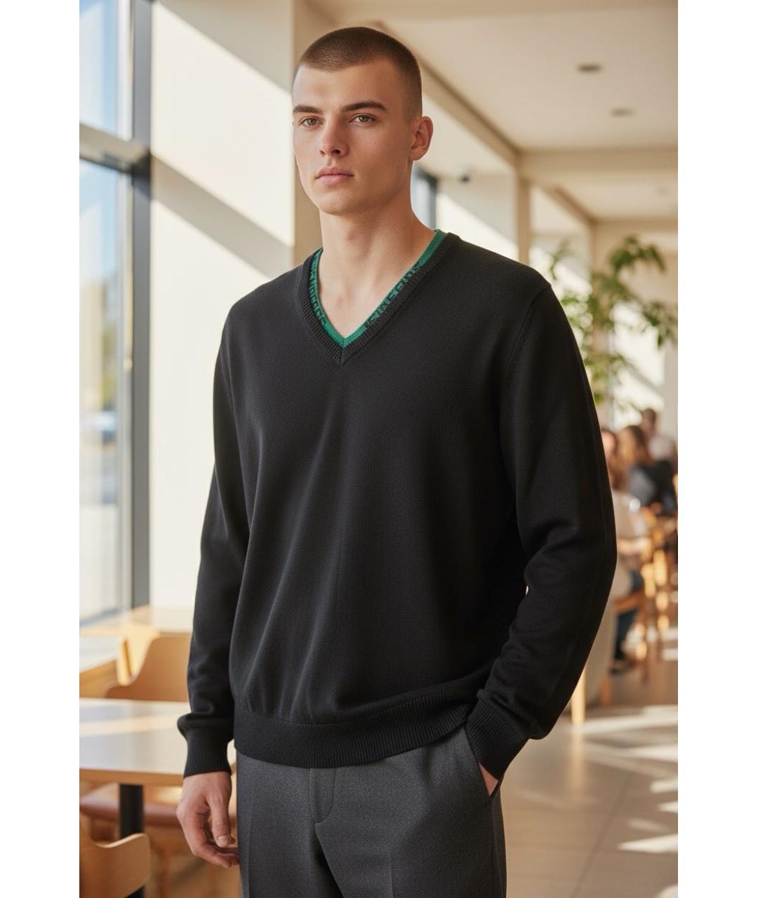 BIKKEMBERGS Темно-синий шерстяной кардиган, фото 2