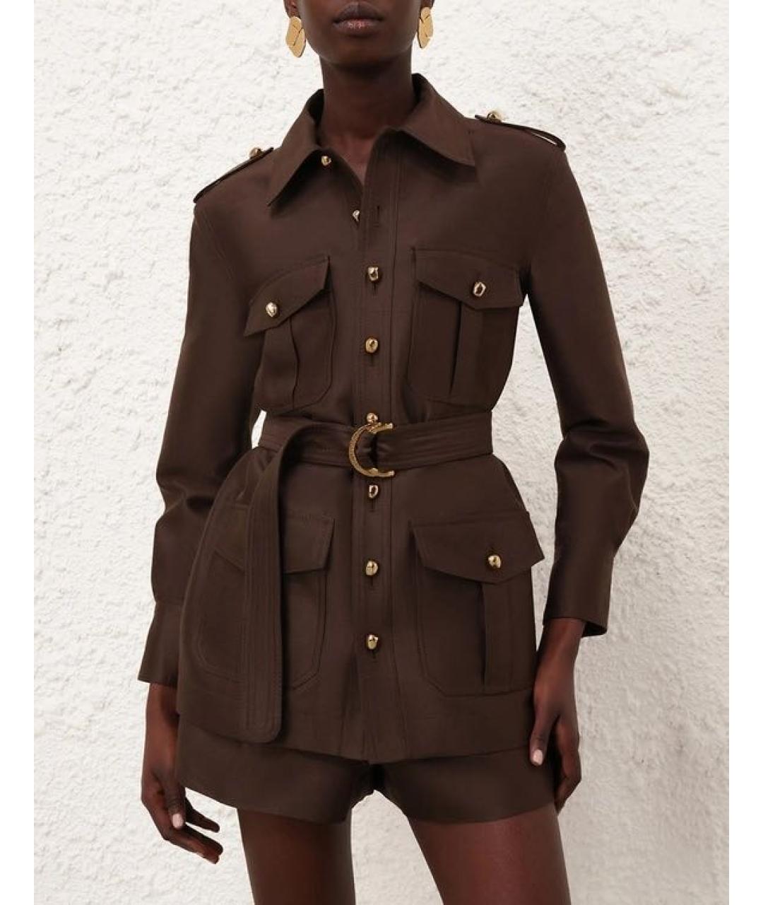 ZIMMERMANN Коричневый шерстяной жакет/пиджак, фото 2