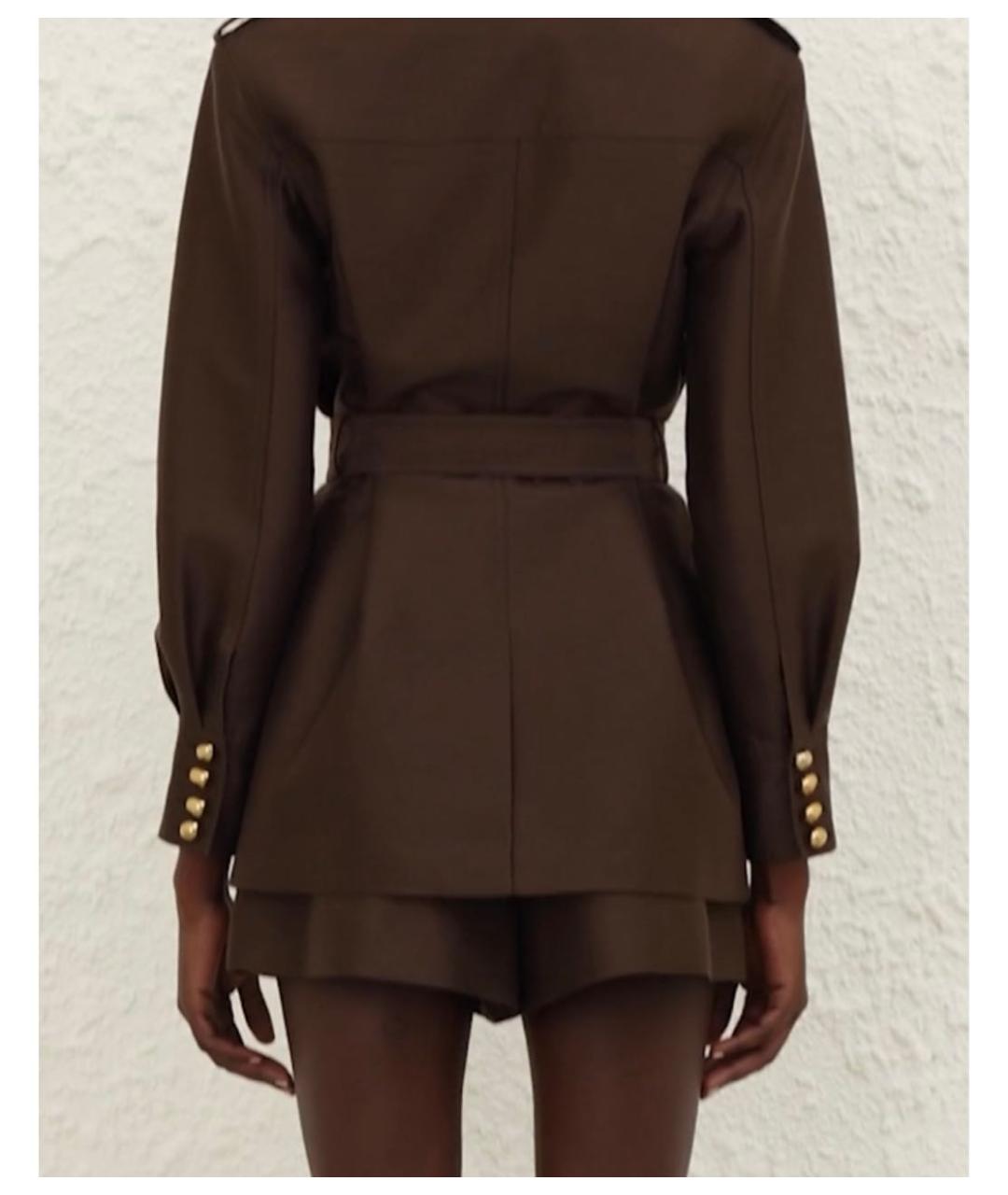 ZIMMERMANN Коричневый шерстяной жакет/пиджак, фото 3