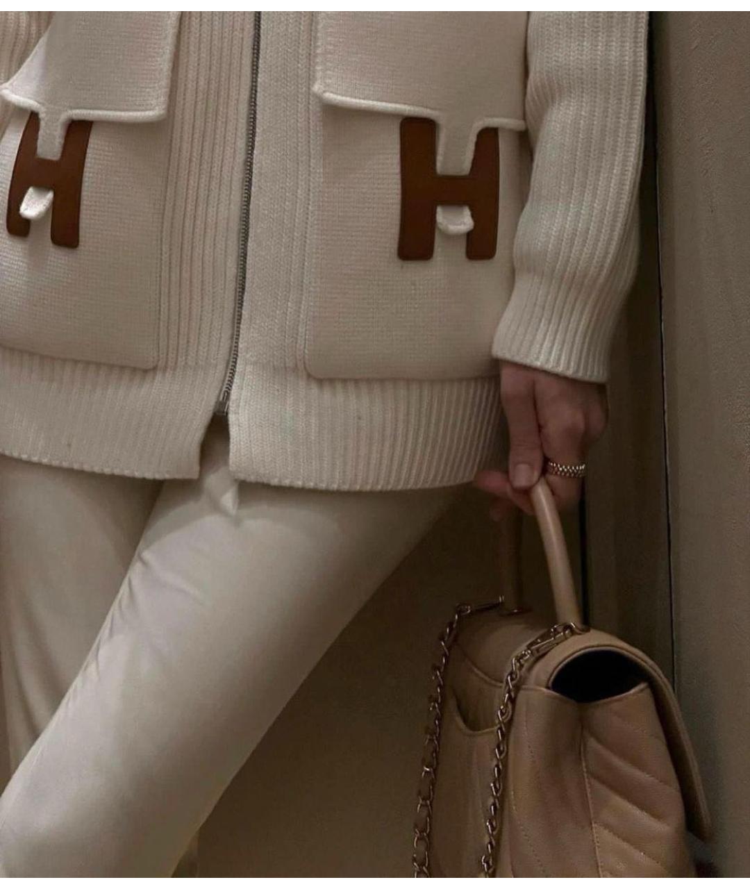 HERMES Бежевый кашемировый кардиган, фото 4