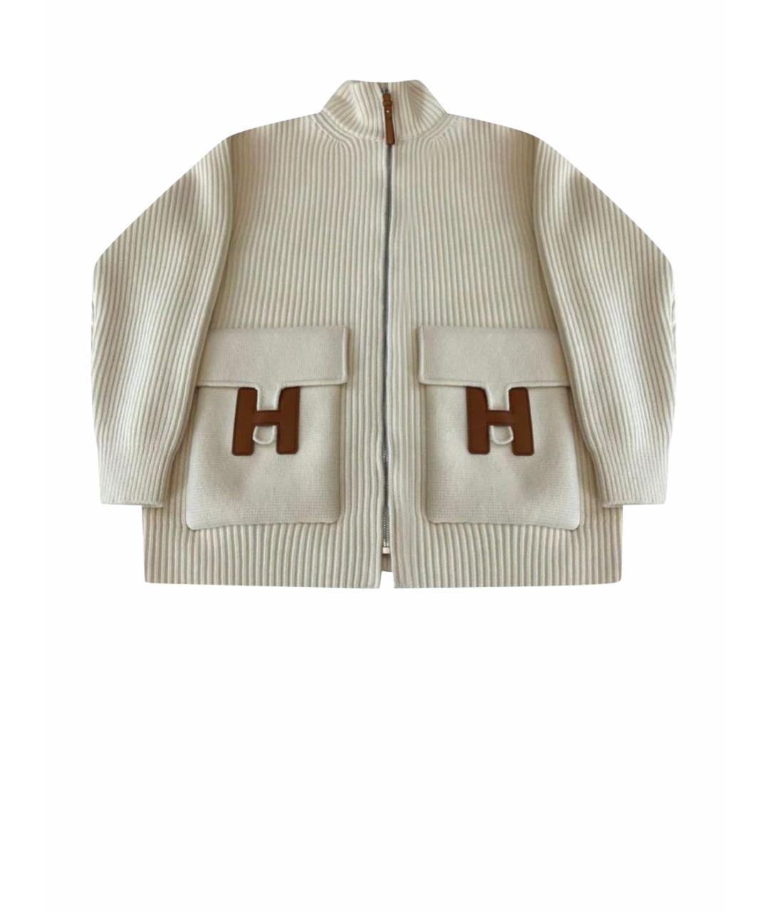 HERMES Бежевый кашемировый кардиган, фото 1