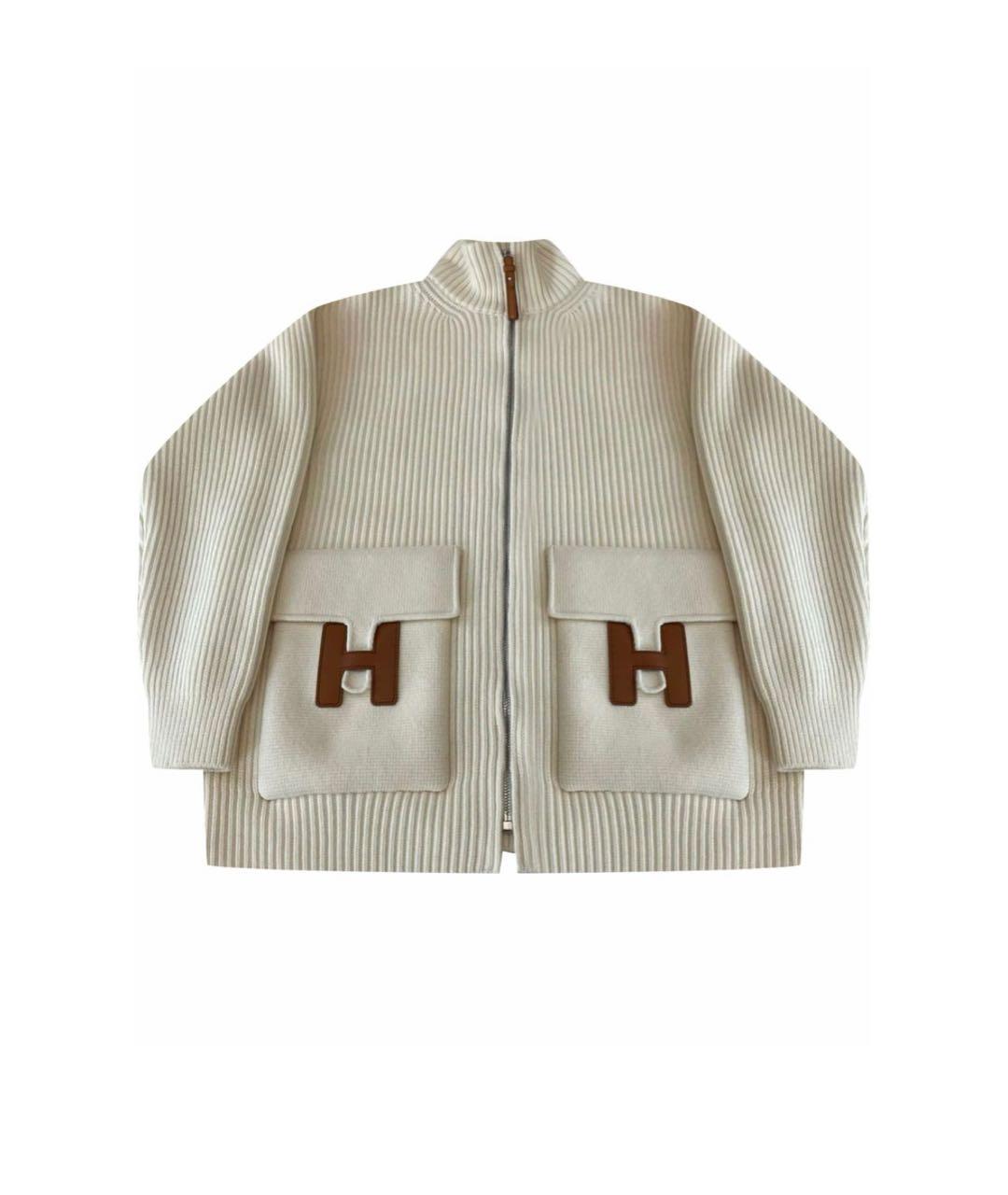 HERMES Бежевый кашемировый кардиган, фото 6