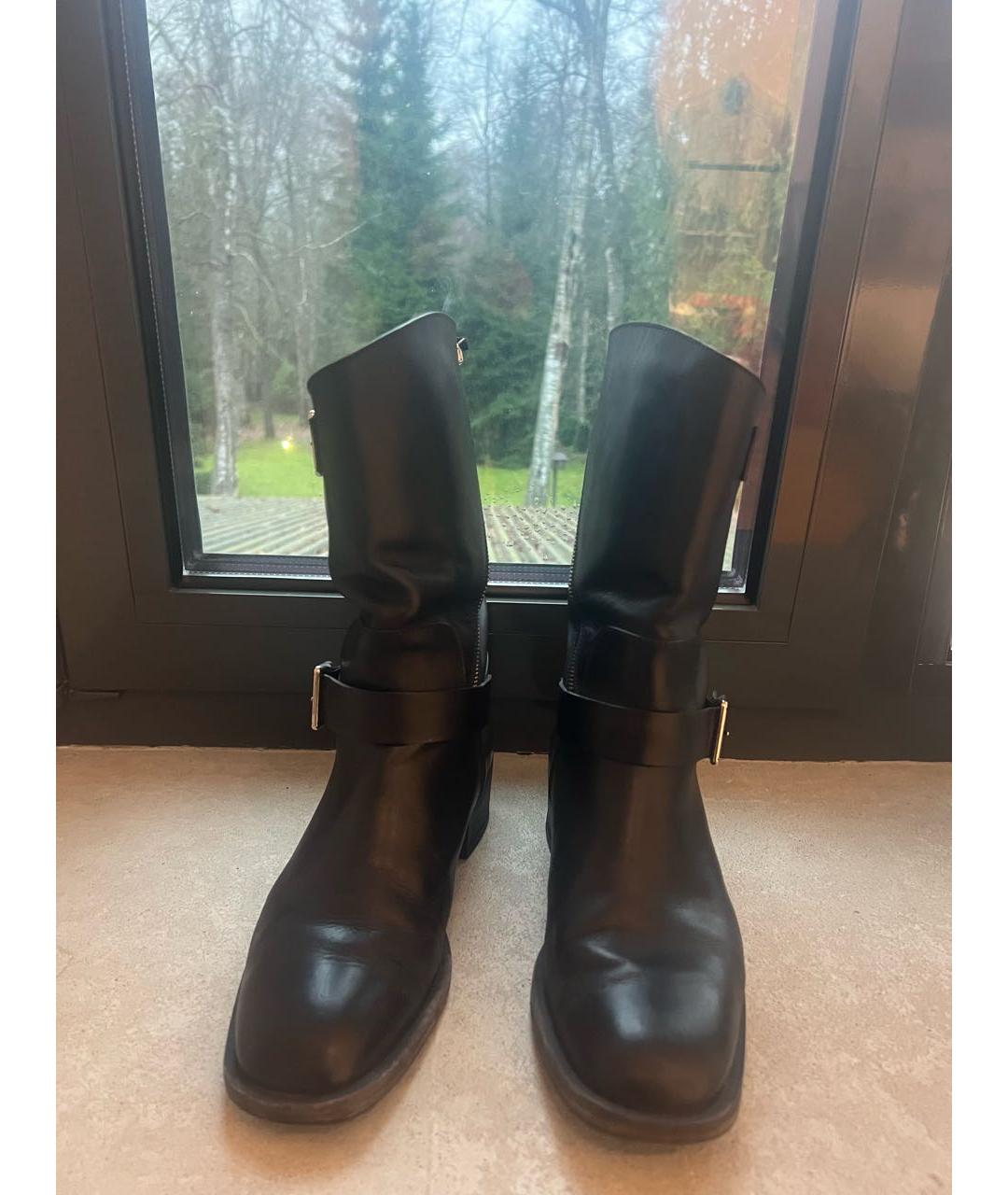 CHANEL Черные кожаные сапоги, фото 2