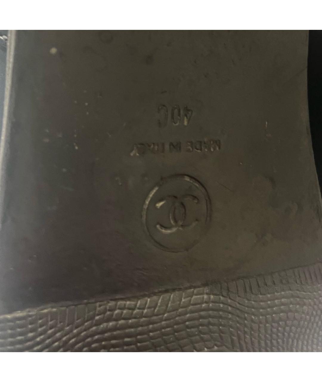 CHANEL Черные кожаные сапоги, фото 6