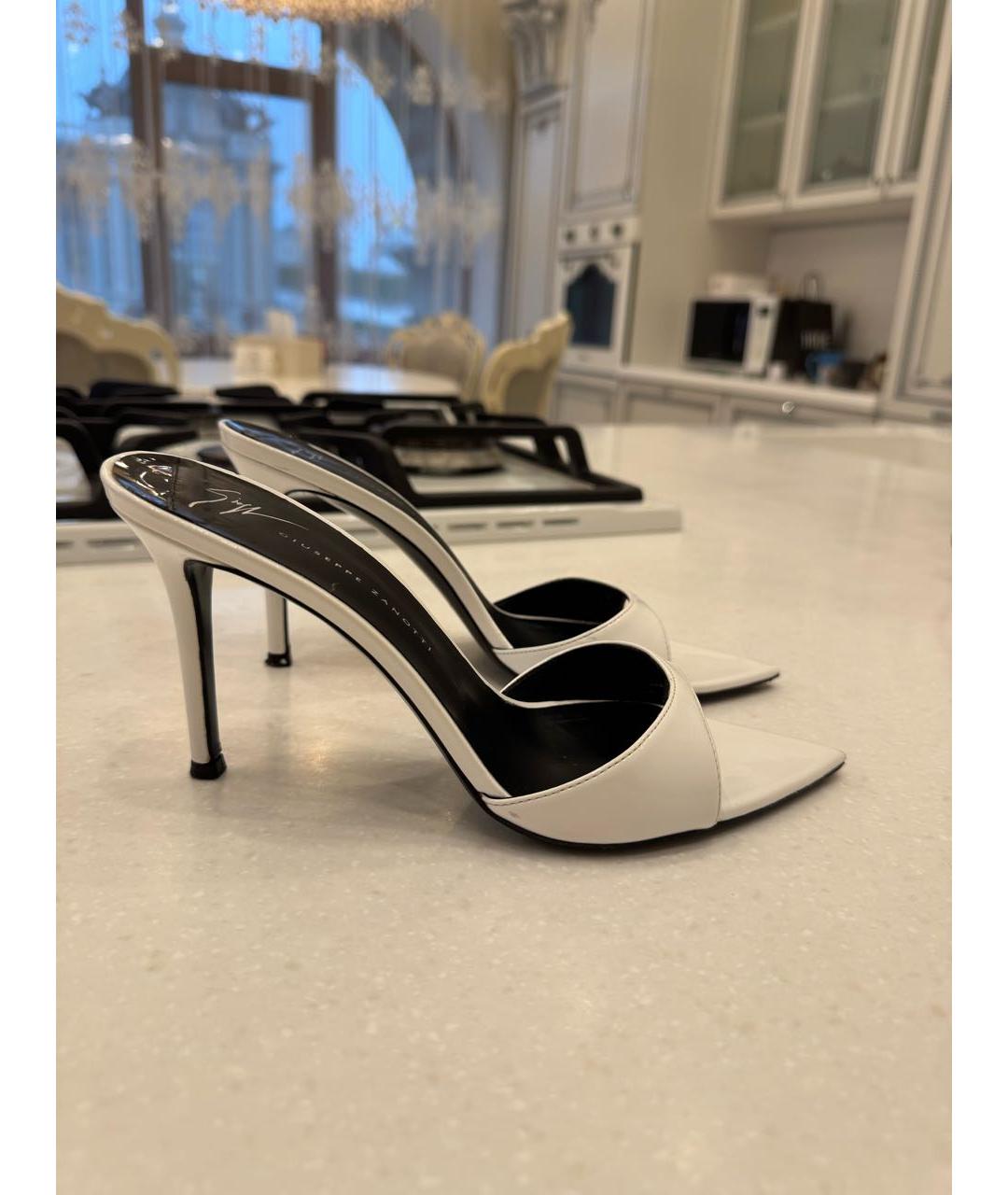 GIUSEPPE ZANOTTI DESIGN Белые мюли из лакированной кожи, фото 8