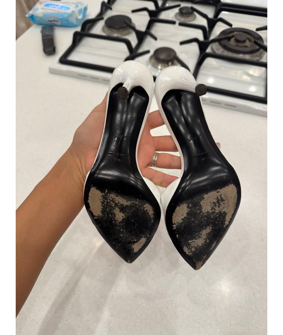 GIUSEPPE ZANOTTI DESIGN Белые мюли из лакированной кожи, фото 6