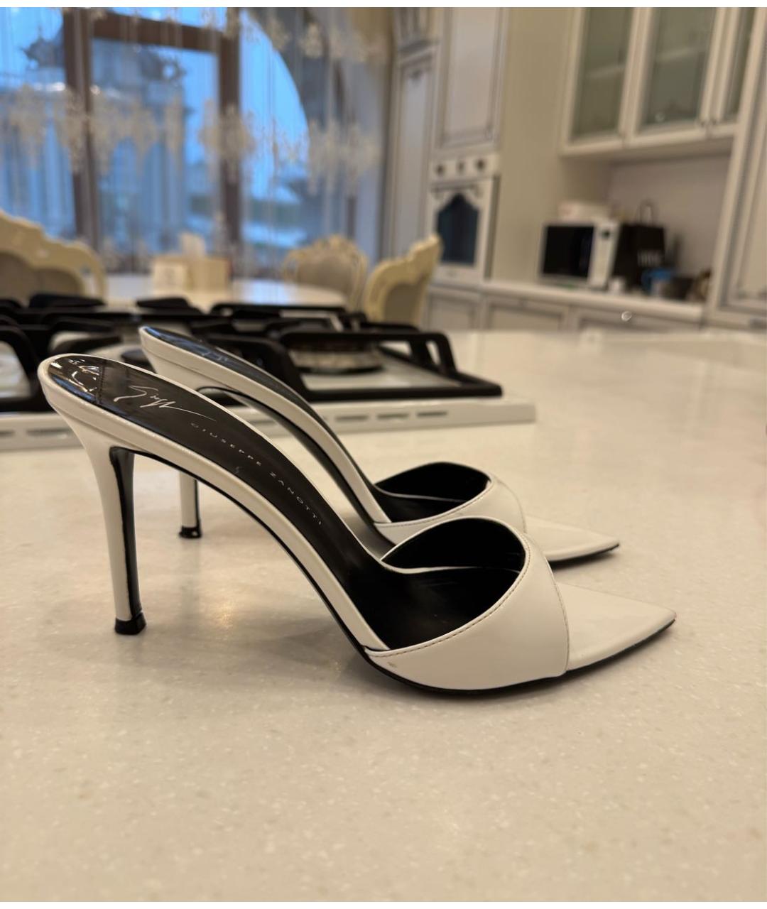 GIUSEPPE ZANOTTI DESIGN Белые мюли из лакированной кожи, фото 9