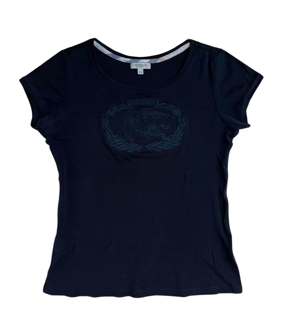 BURBERRY Черная хлопковая футболка, фото 1