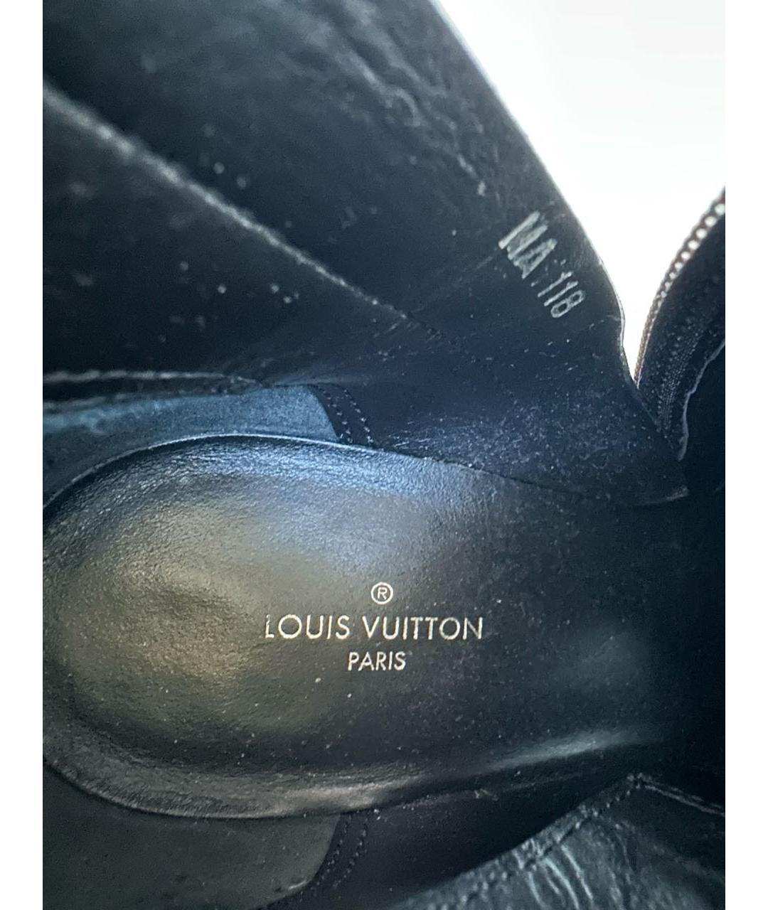 LOUIS VUITTON Черные кожаные ботильоны, фото 8