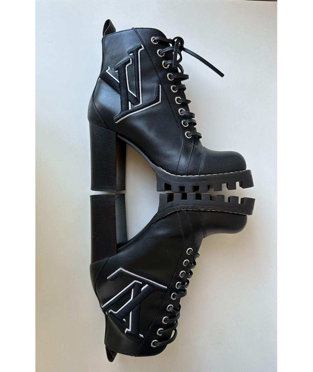 LOUIS VUITTON Черные кожаные ботильоны, фото 6
