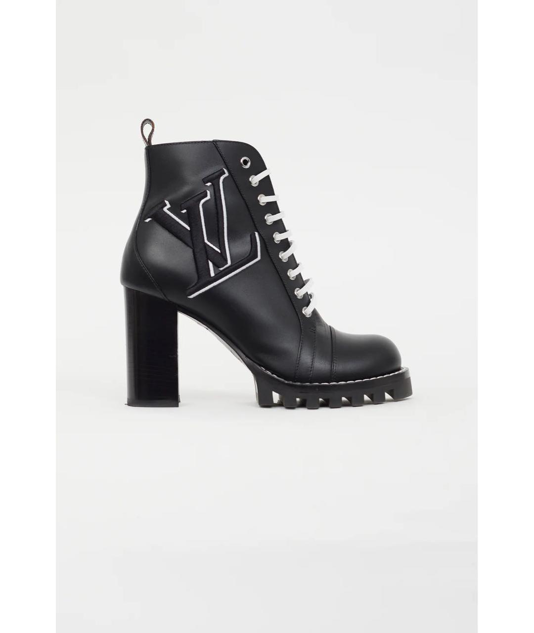 LOUIS VUITTON Черные кожаные ботильоны, фото 9